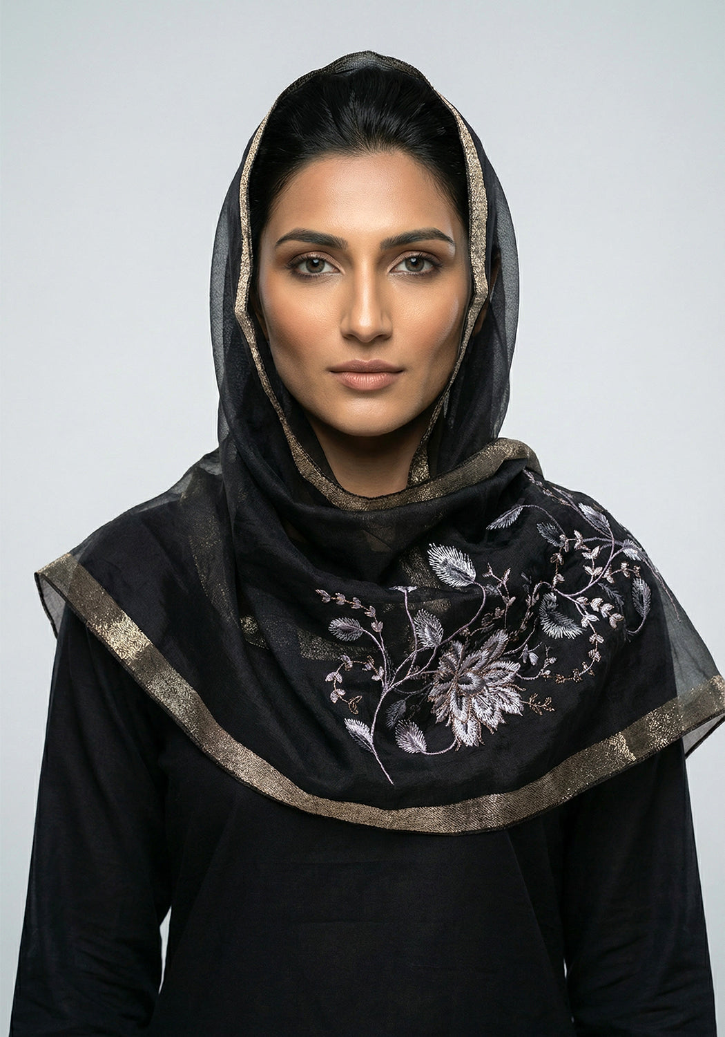 Organza Embroidery Black