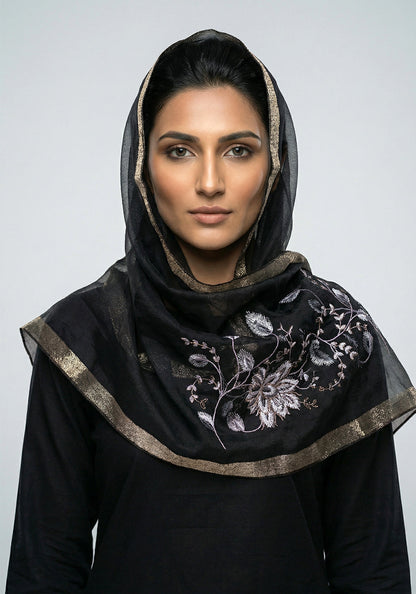 Organza Embroidery Black