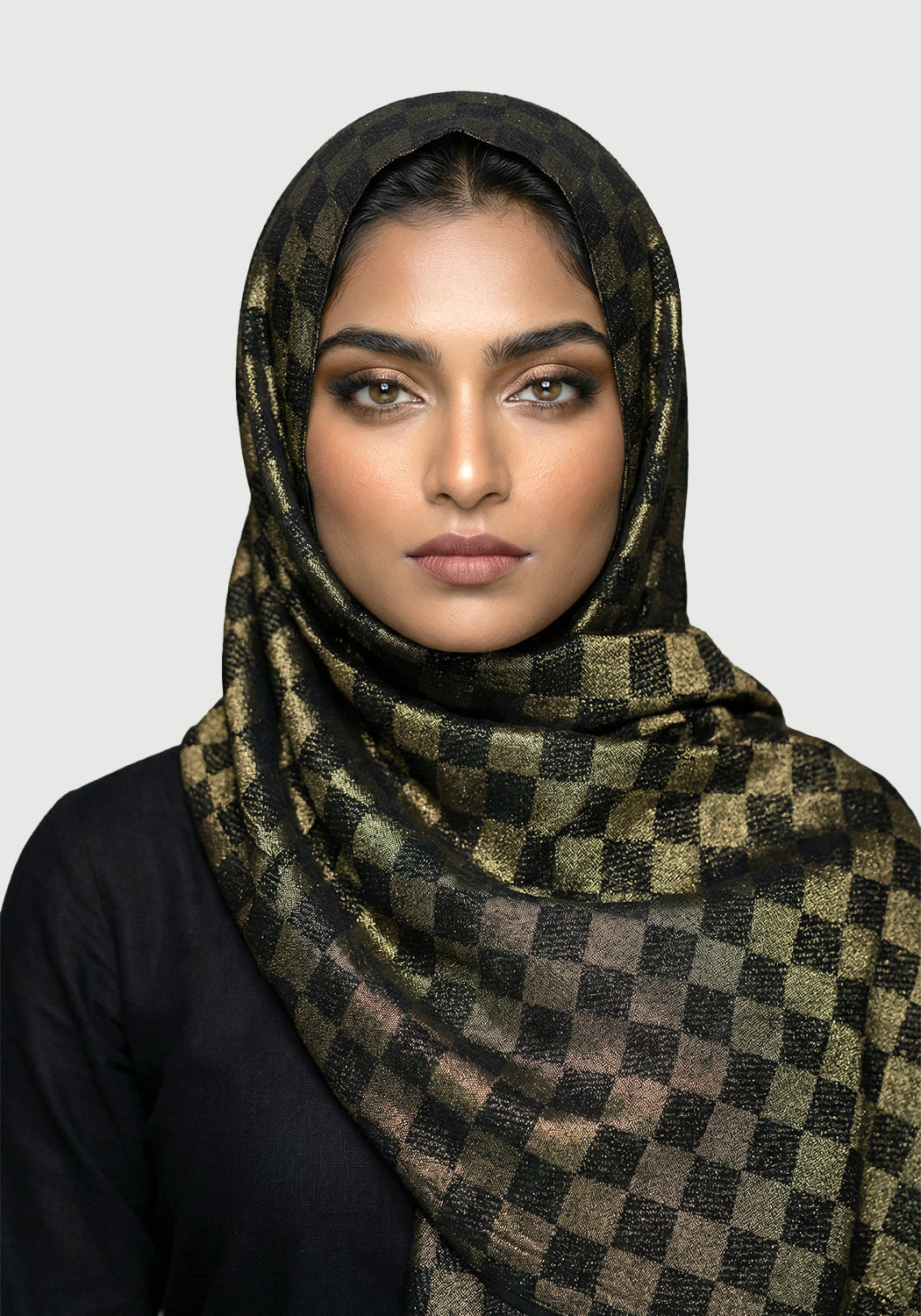 Chiffon Check Foil Black