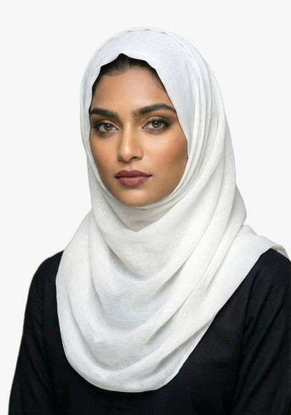 Metallic Chiffon-White