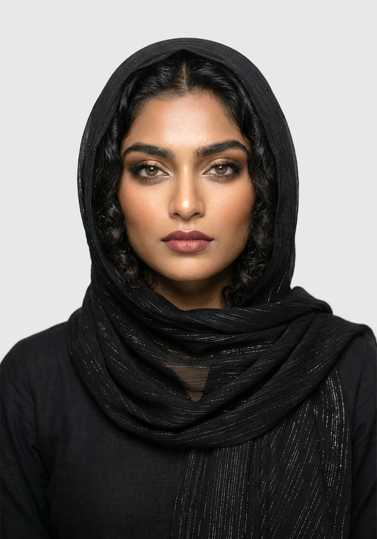 Metallic Chiffon-Black