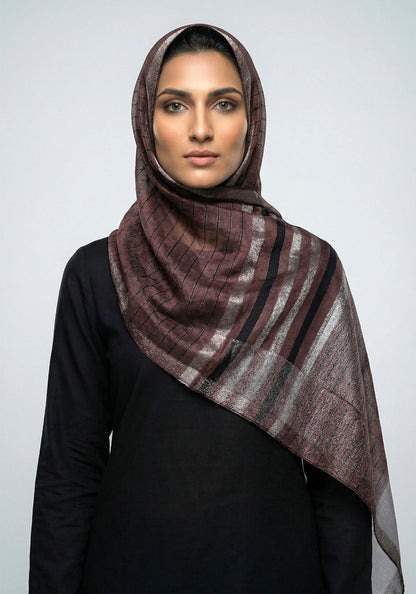 Organza Border Dark Brown