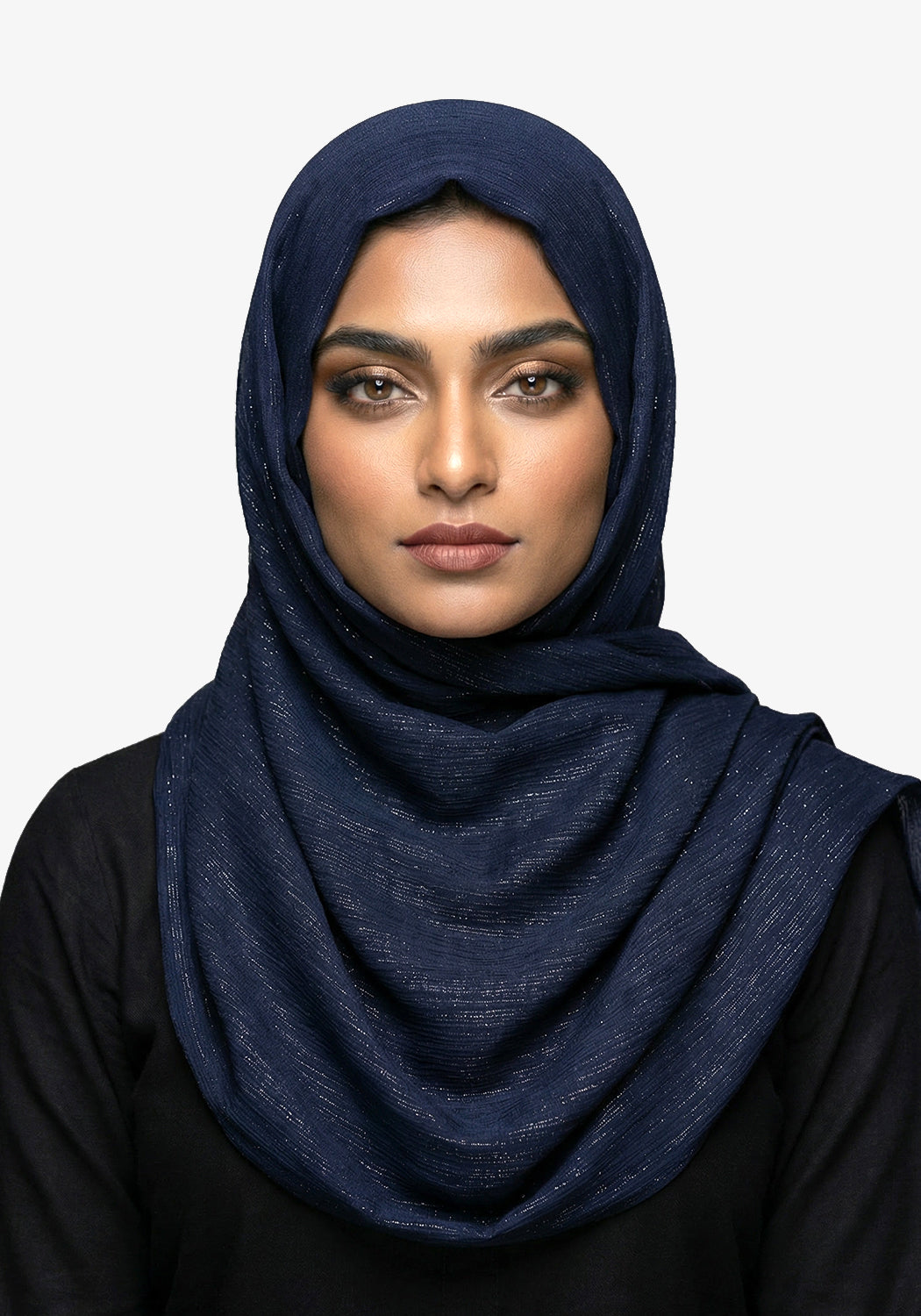 Metallic Chiffon-Navy Blue