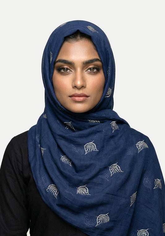 Lawn Embroadry-Navy Blue