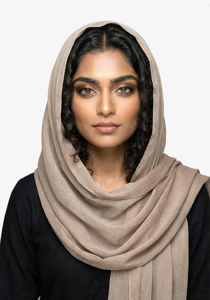 Metallic Chiffon-Light Brown