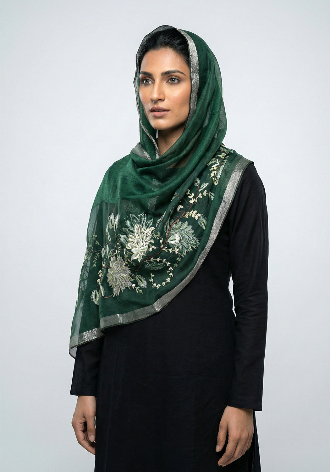 Organza Embroidery Green