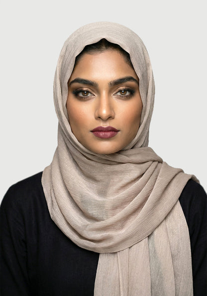 Metallic Chiffon-Beige