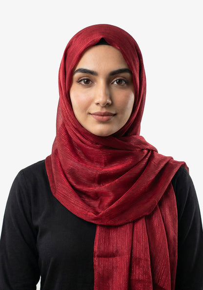 Metallic Chiffon-Maroon