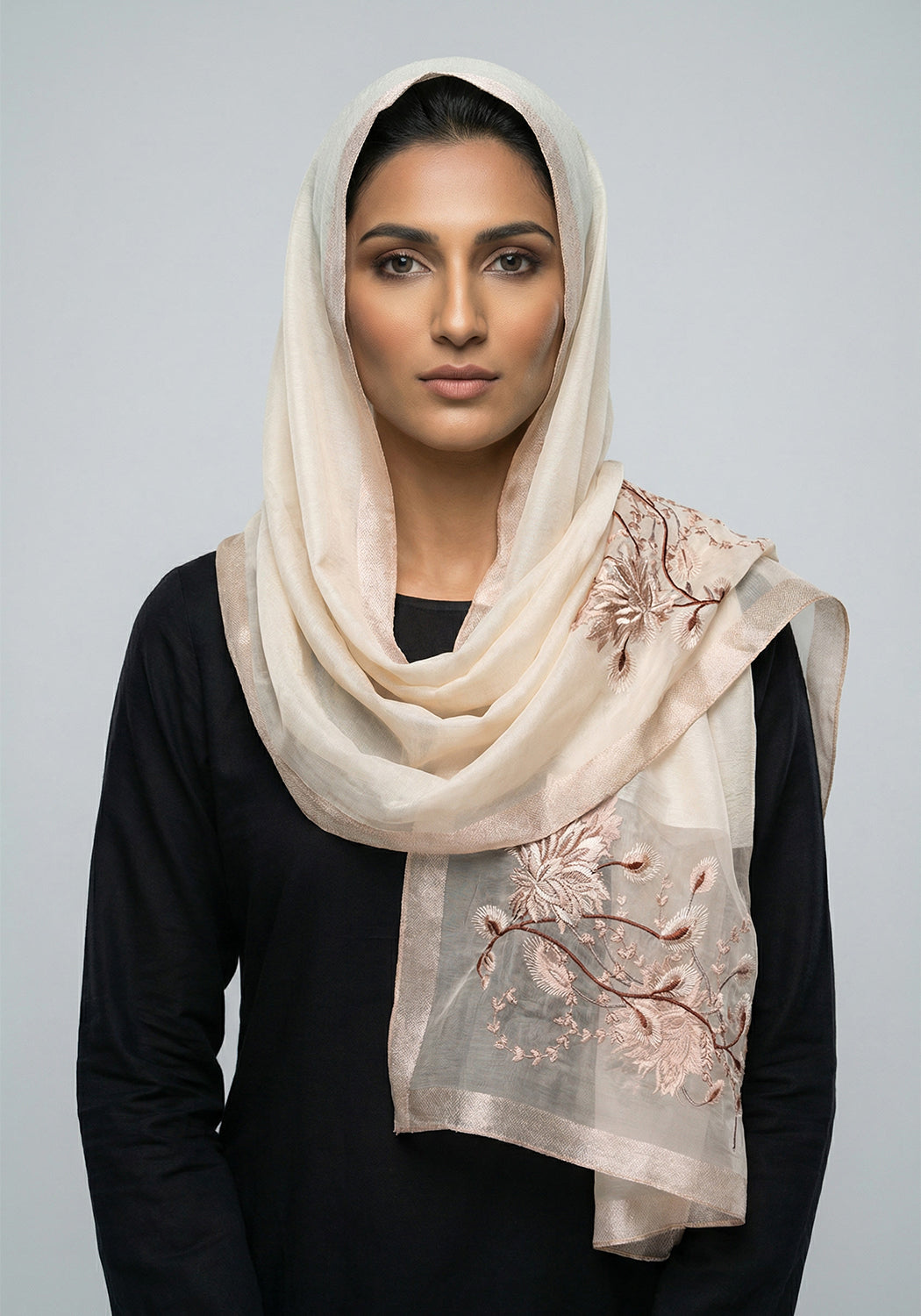 Organza Embroidery Beige