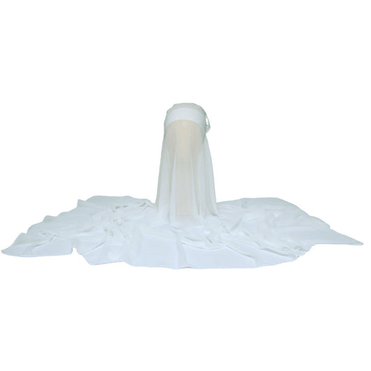Chiffon Hijab With Cap-White