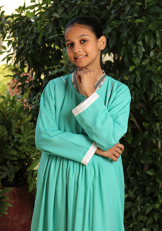 Frock Style Aqua Abaya