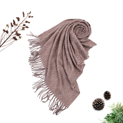 Palm Leaf Cashmere Hijab - Coffee