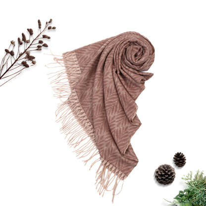 Palm Leaf Cashmere Hijab - Peanut